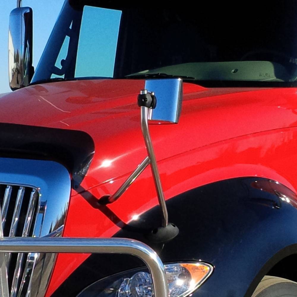 Hood Mirror for International ProStar 2008-2016, Chrome Square Convex Hood Mirror Compatible With International ProStar 2008-2016