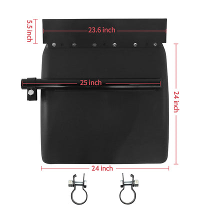 24" Black Poly Semi Truck Quarter Fenders