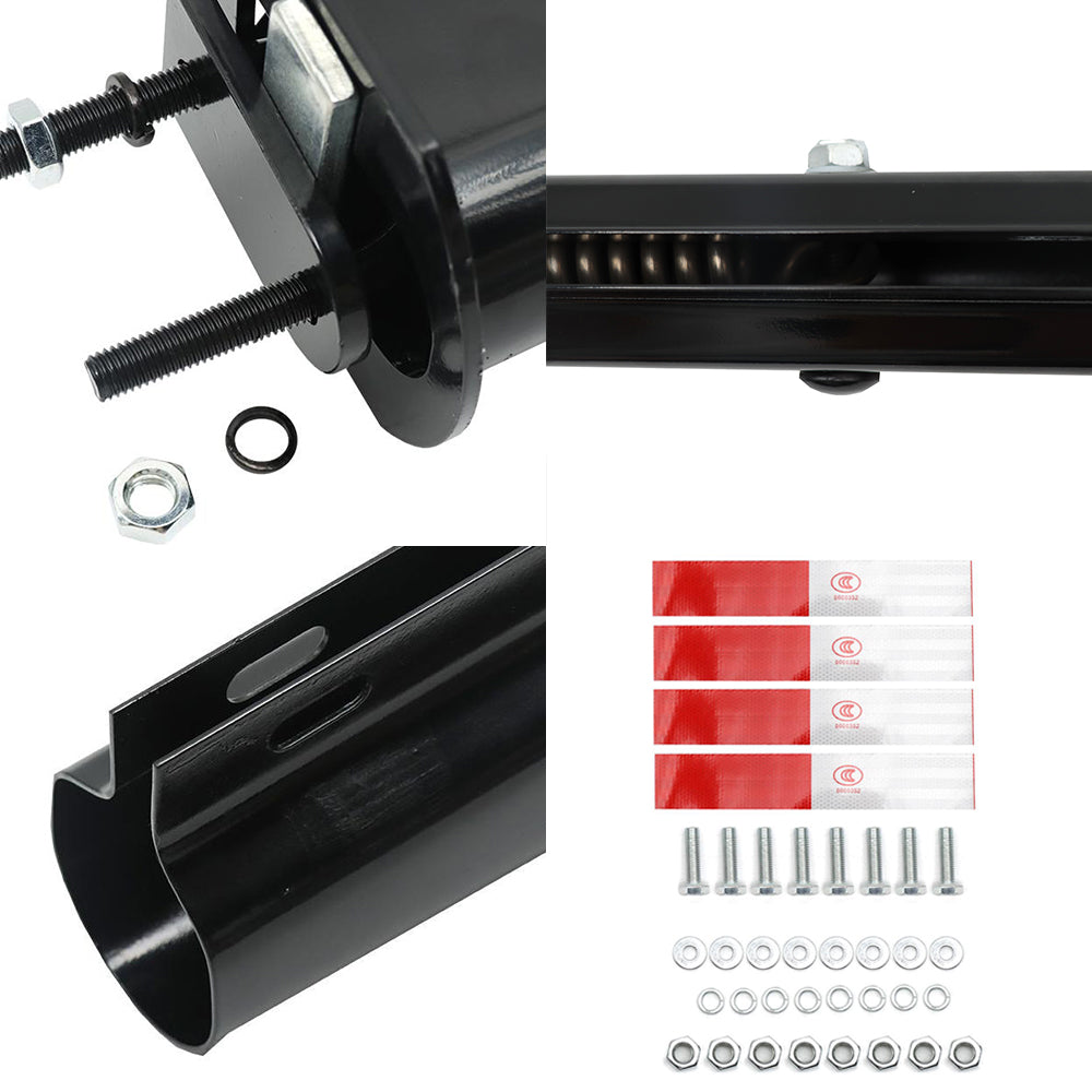 Black Straight Spring Mud Flap Hanger, Universal 30" Black Straight Spring Loaded Mud Flap Hanger