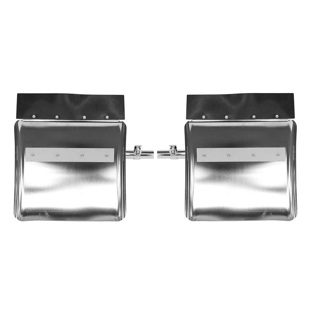 Stainless Steel Semi Truck Quarter Fenders, 24"X24" Stainless Steel Semi Truck Quarter Fenders