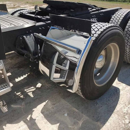 Stainless Steel Semi Truck Quarter Fenders, 24"X24" Stainless Steel Semi Truck Quarter Fenders