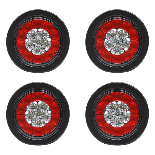 Feux arrière à 16 LED, feux de gabarit ronds de 4" avec joints en caoutchouc, lot de 4 pièces