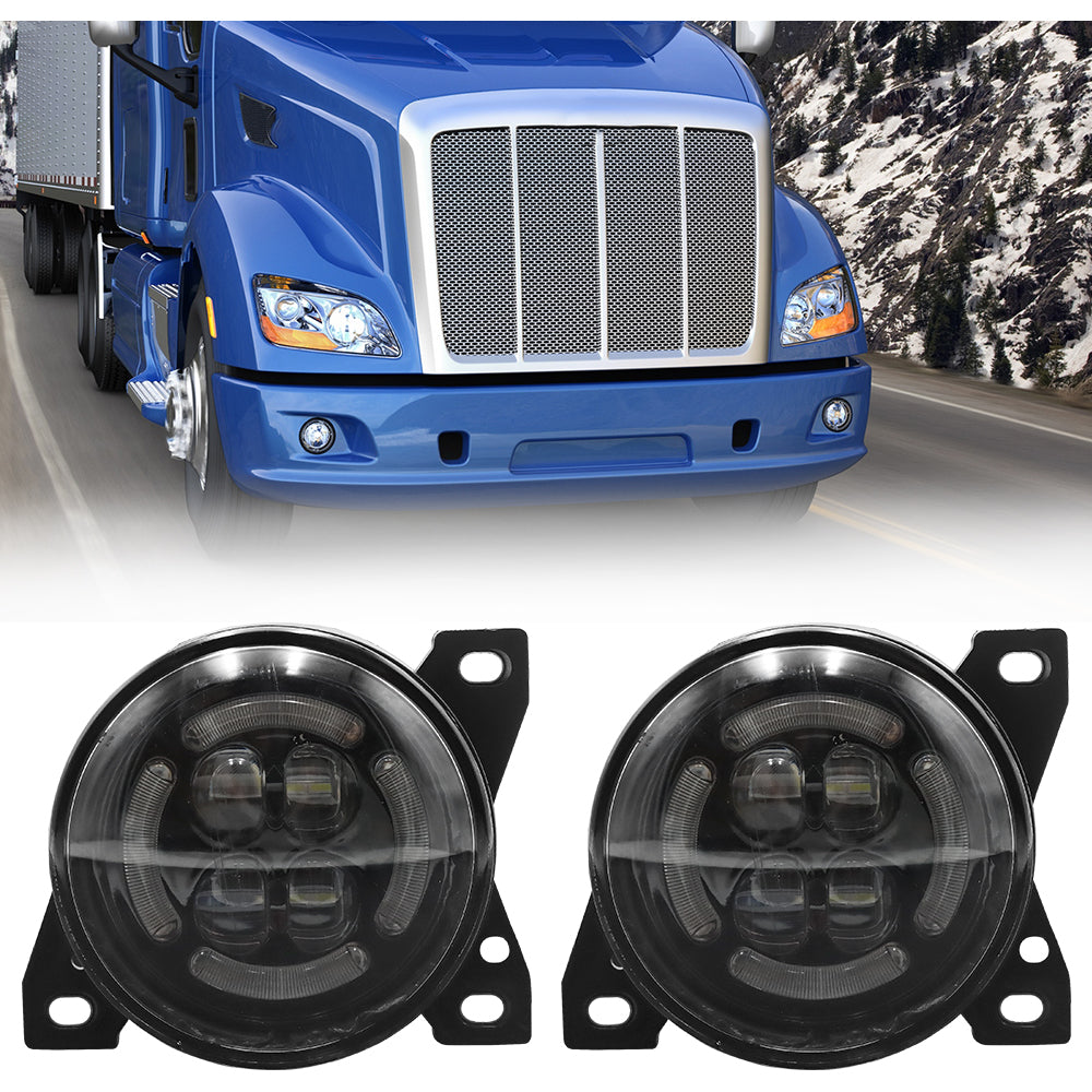LED Fog Lights Compatible With Peterbilt Kenworth T660 2008-2019