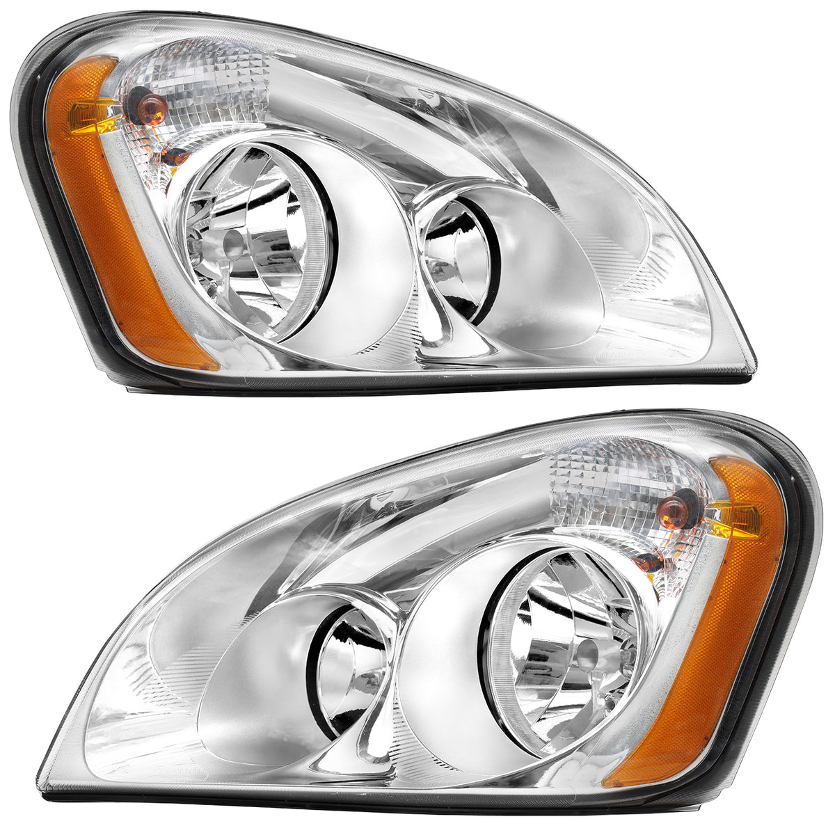 Black Headlights for Freightliner Cascadia 2008-2017, Black Chrome Headlights Assembly fit for Freightliner Cascadia 2008-2017