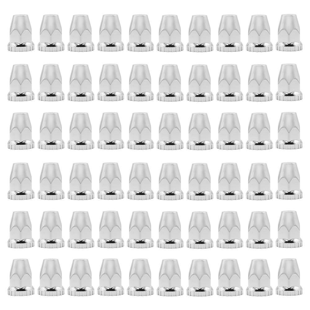 Chrome Wheel Hub Covers 2 7/8" Compatible With Semi Truck 60Pcs Screw 33mm