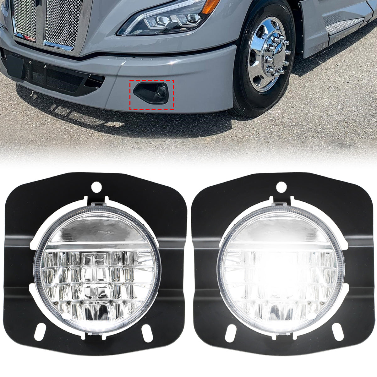 LED Fog Lights fit for Kenworth T680 2022-2024
