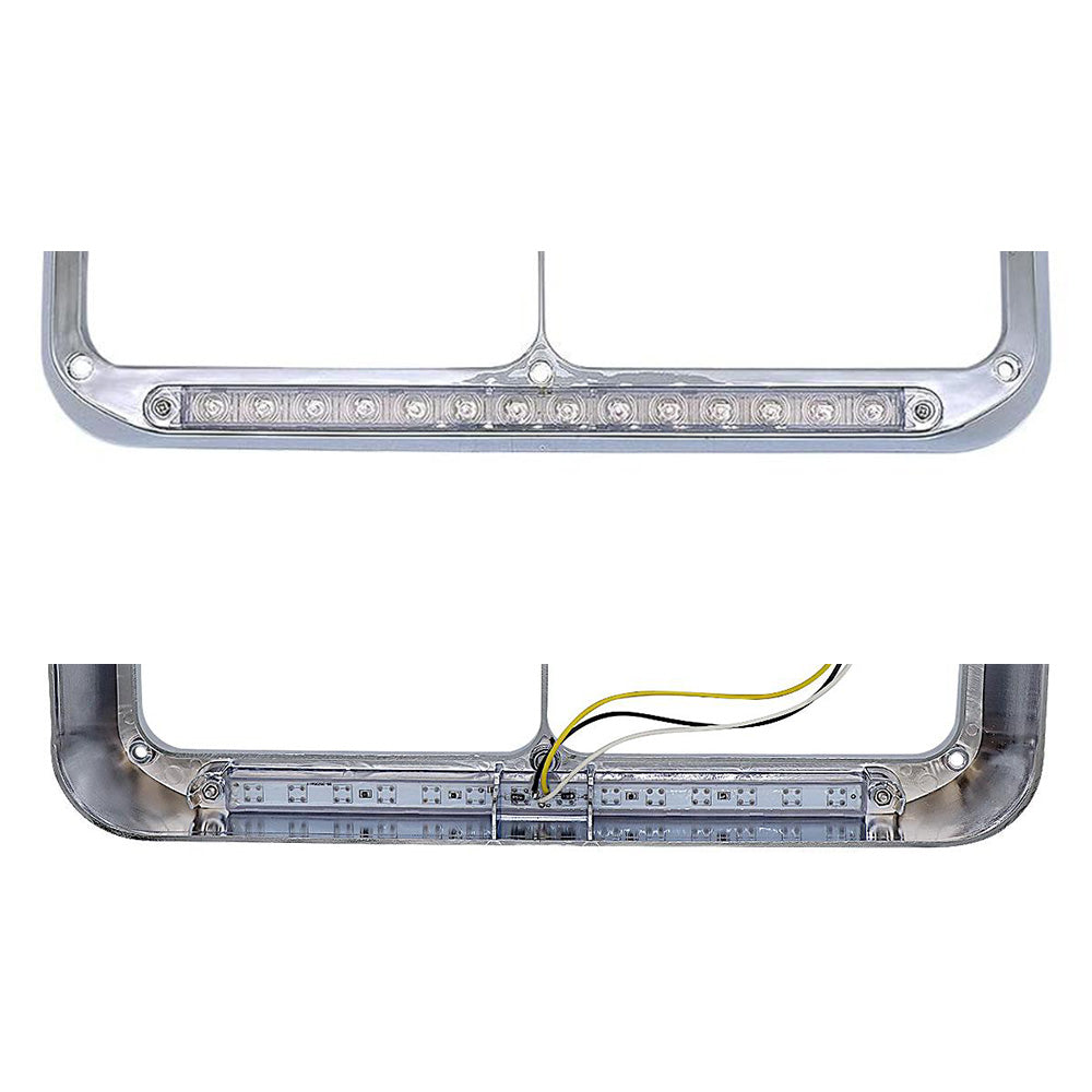 Headlight Bezels LED For Kenworth C500/W900, Chrome Headlight Bezels With LED For Kenworth C500/W900/T800 1984-2008