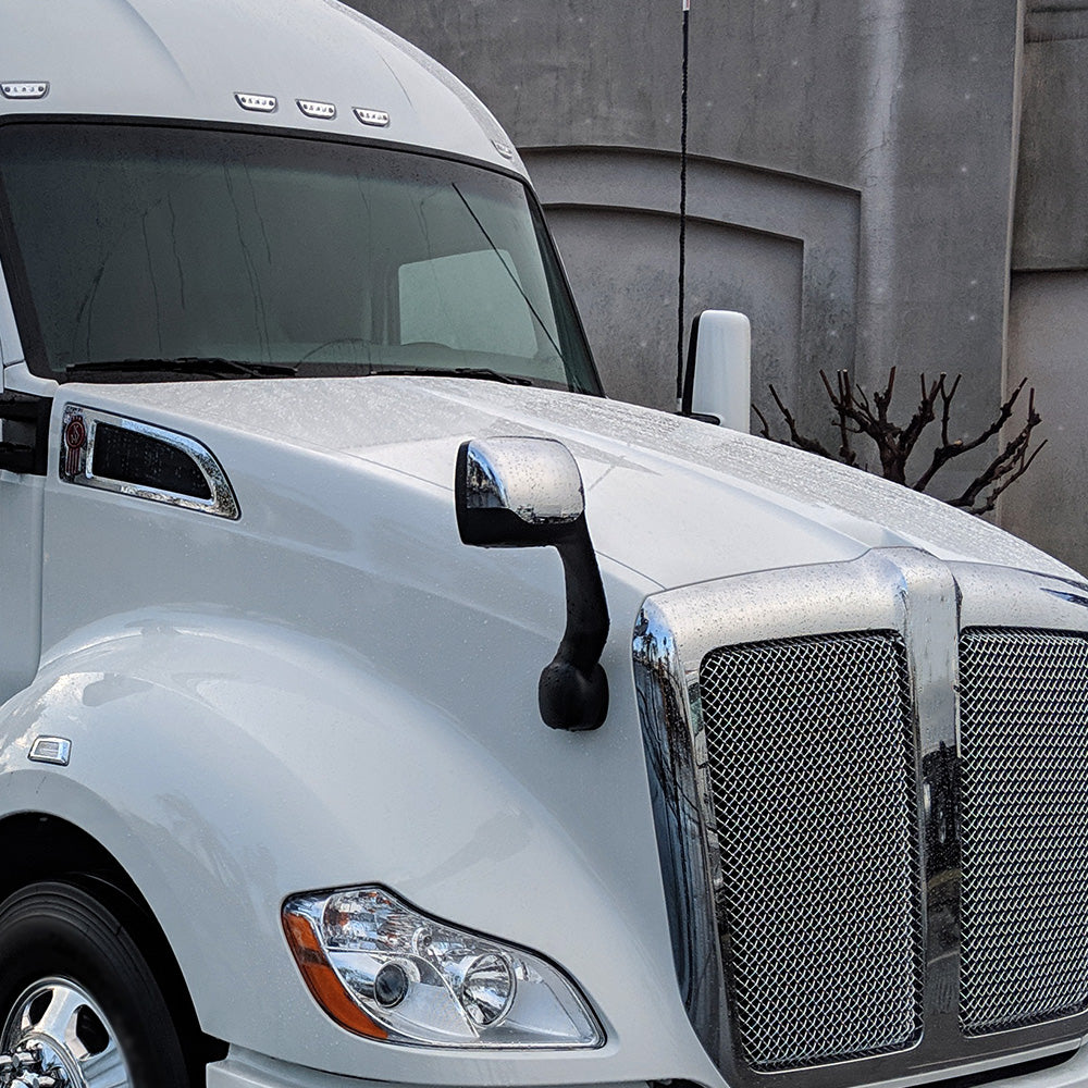 Hood Mirror Covers for Kenworth T680, Chrome Hood Mirror Covers Fit for Kenworth T680 2013-2021