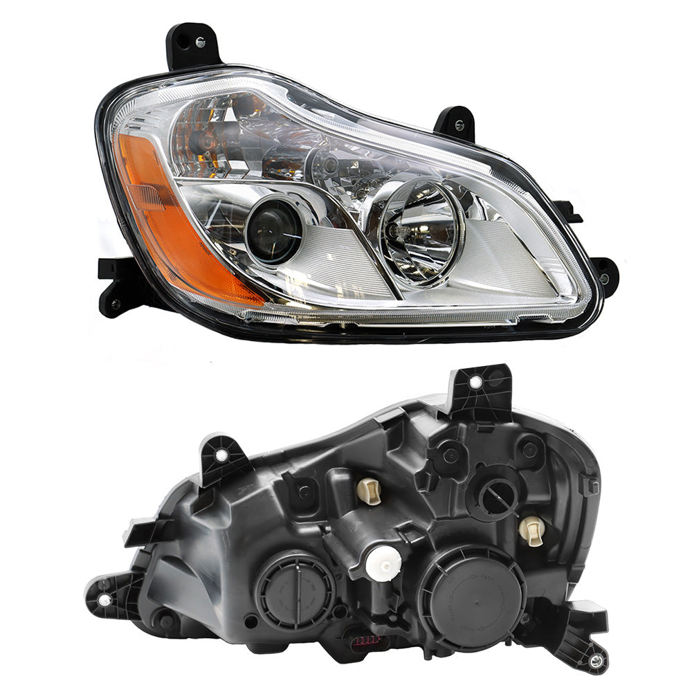 Headlights for Kenworth T680 2013-2021, Chrome Headlights Included Bulbs Compatible With Kenworth T680 2013-2021