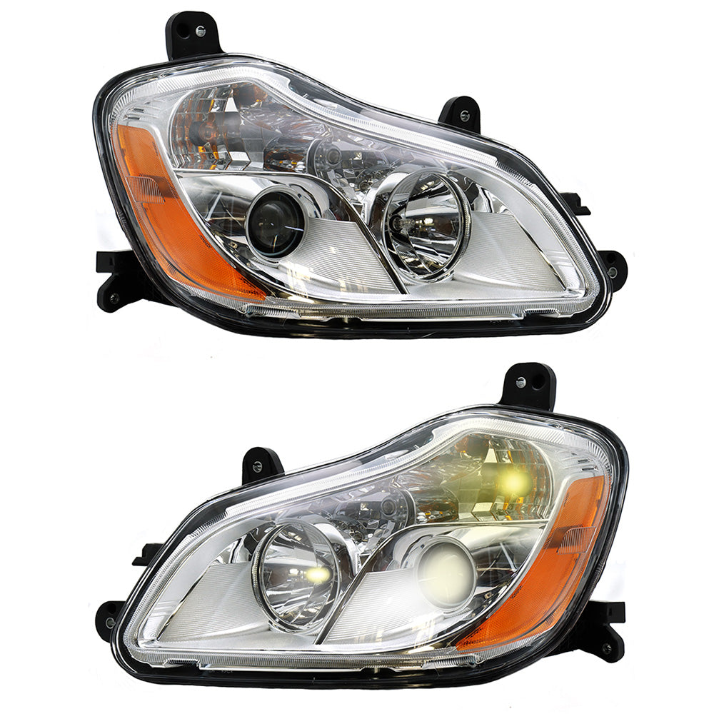 Headlights for Kenworth T680 2013-2021, Chrome Headlights Included Bulbs Compatible With Kenworth T680 2013-2021