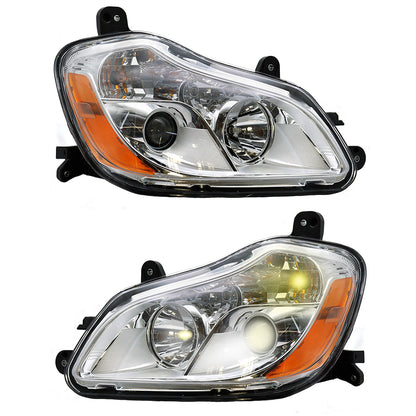 Headlights for Kenworth T680 2013-2021, Chrome Headlights Included Bulbs Compatible With Kenworth T680 2013-2021