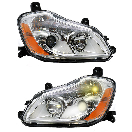 Headlights for Kenworth T680 2013-2021, Chrome Headlights Included Bulbs Compatible With Kenworth T680 2013-2021