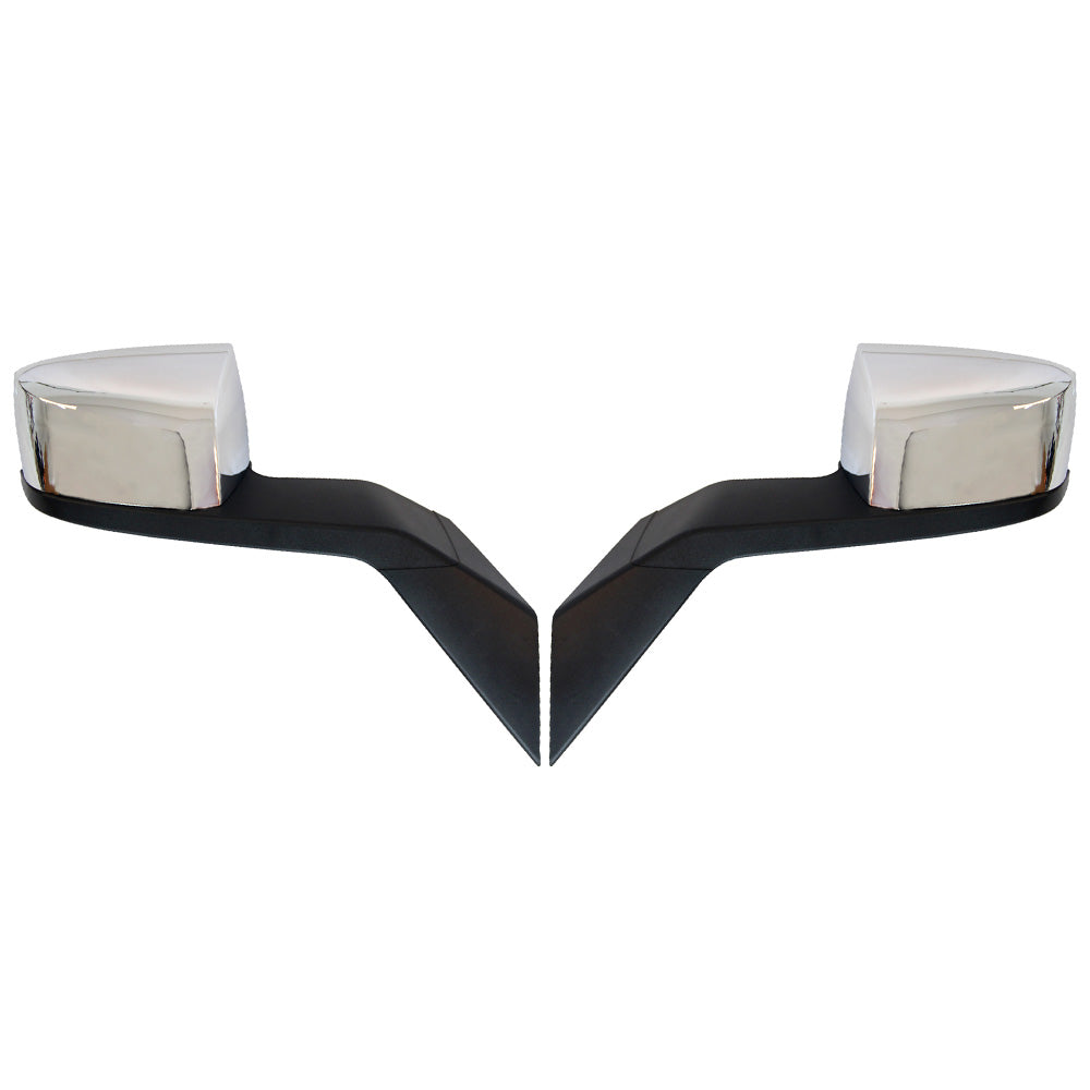 Chrome Hood Mirrors Assembly Compatible With Volvo VNL 2004-2017