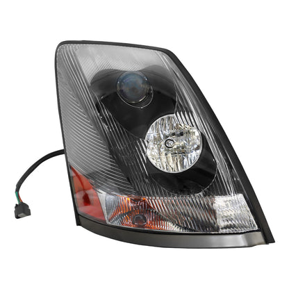 Headlight for VNL/VNM 2004-2018, Fit for Volvo VNL/VNM Headlight Assembly Black With Turn Signal