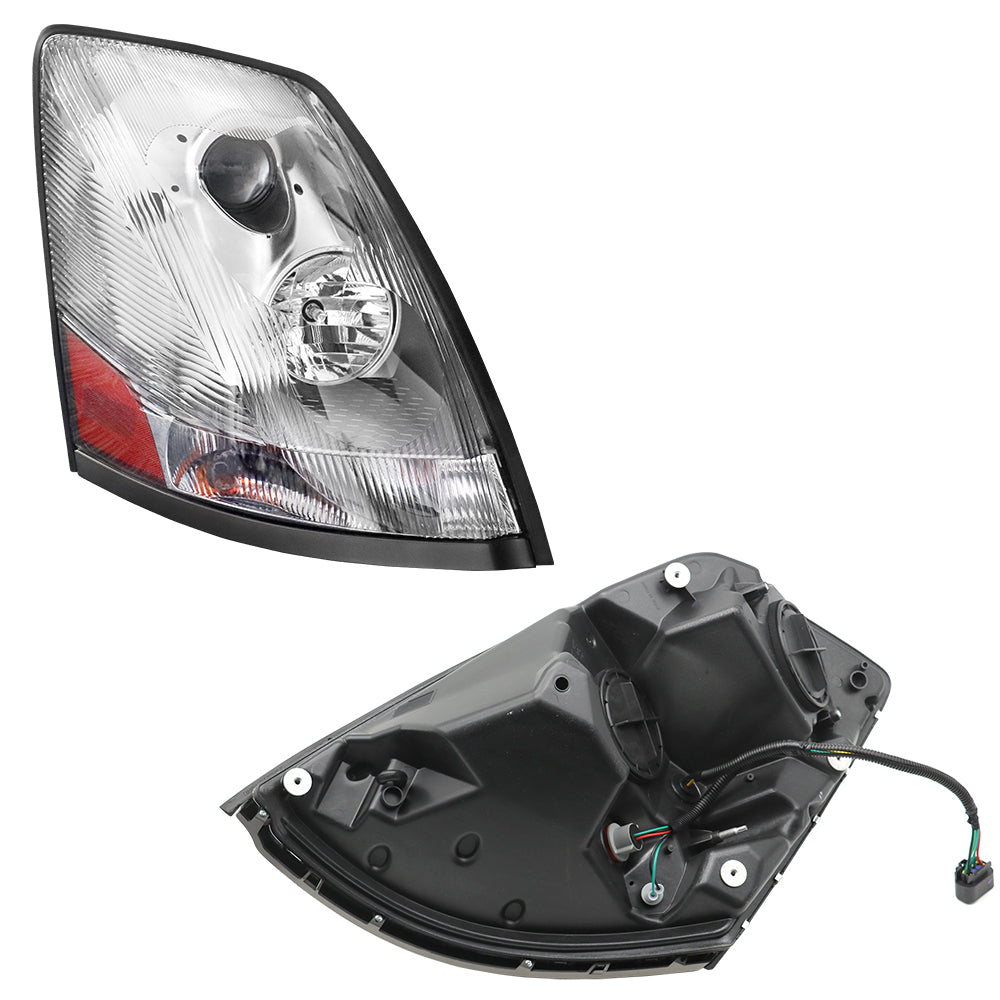 Headlights for Volvo VNL/VNM 2004-2017, Chrome Headlights Assembly fit for Volvo VNL/VNM 2004-2017