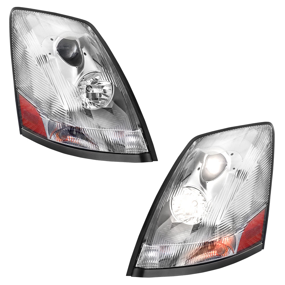 Headlights for Volvo VNL/VNM 2004-2017, Chrome Headlights Assembly fit for Volvo VNL/VNM 2004-2017