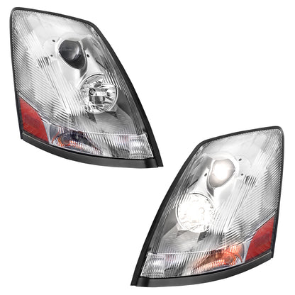 Headlights for Volvo VNL/VNM 2004-2017, Chrome Headlights Assembly fit for Volvo VNL/VNM 2004-2017