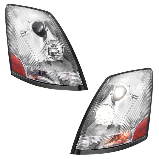 Headlights for Volvo VNL/VNM 2004-2017, Chrome Headlights Assembly fit for Volvo VNL/VNM 2004-2017