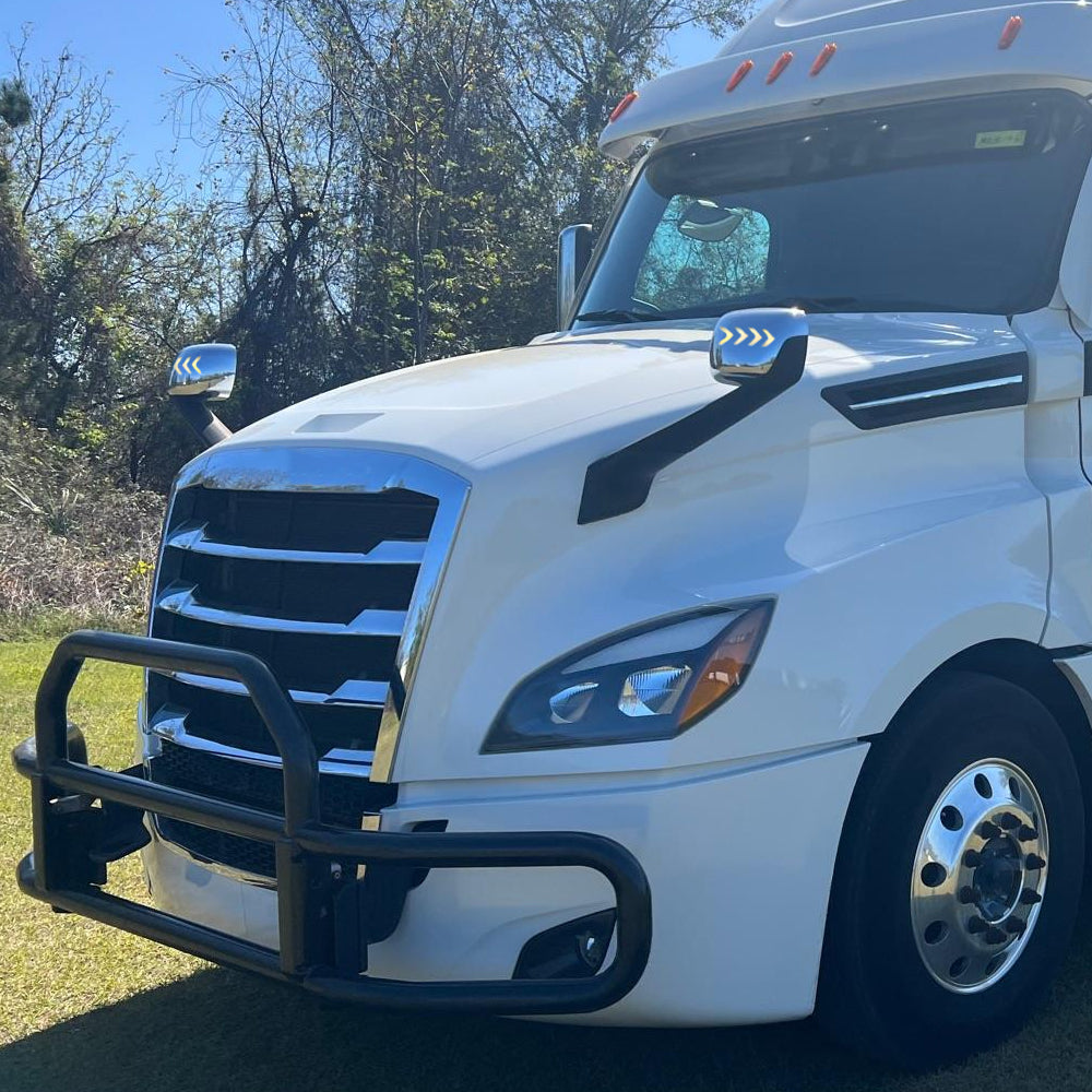 Hood Mirrors With Turn Signal Light Compatible With Freightliner Cascadia 2018-2021