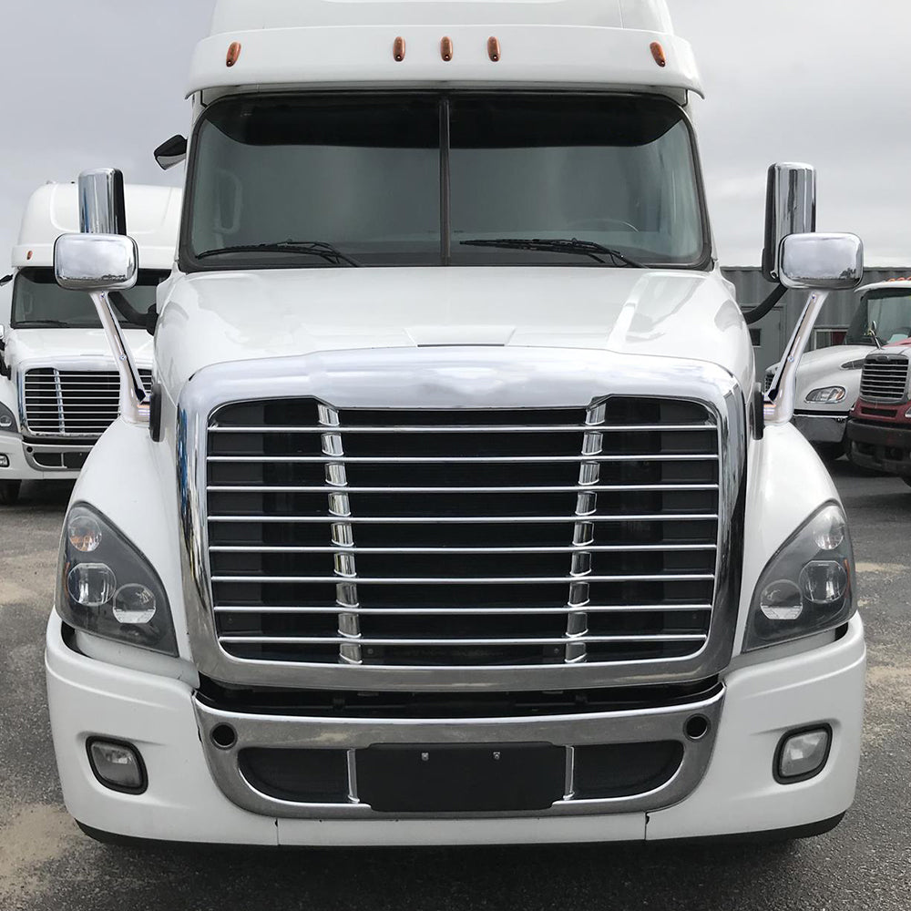 Complete Chrome Hood Mirrors Compatible With Freightliner Cascadia 2008-2017