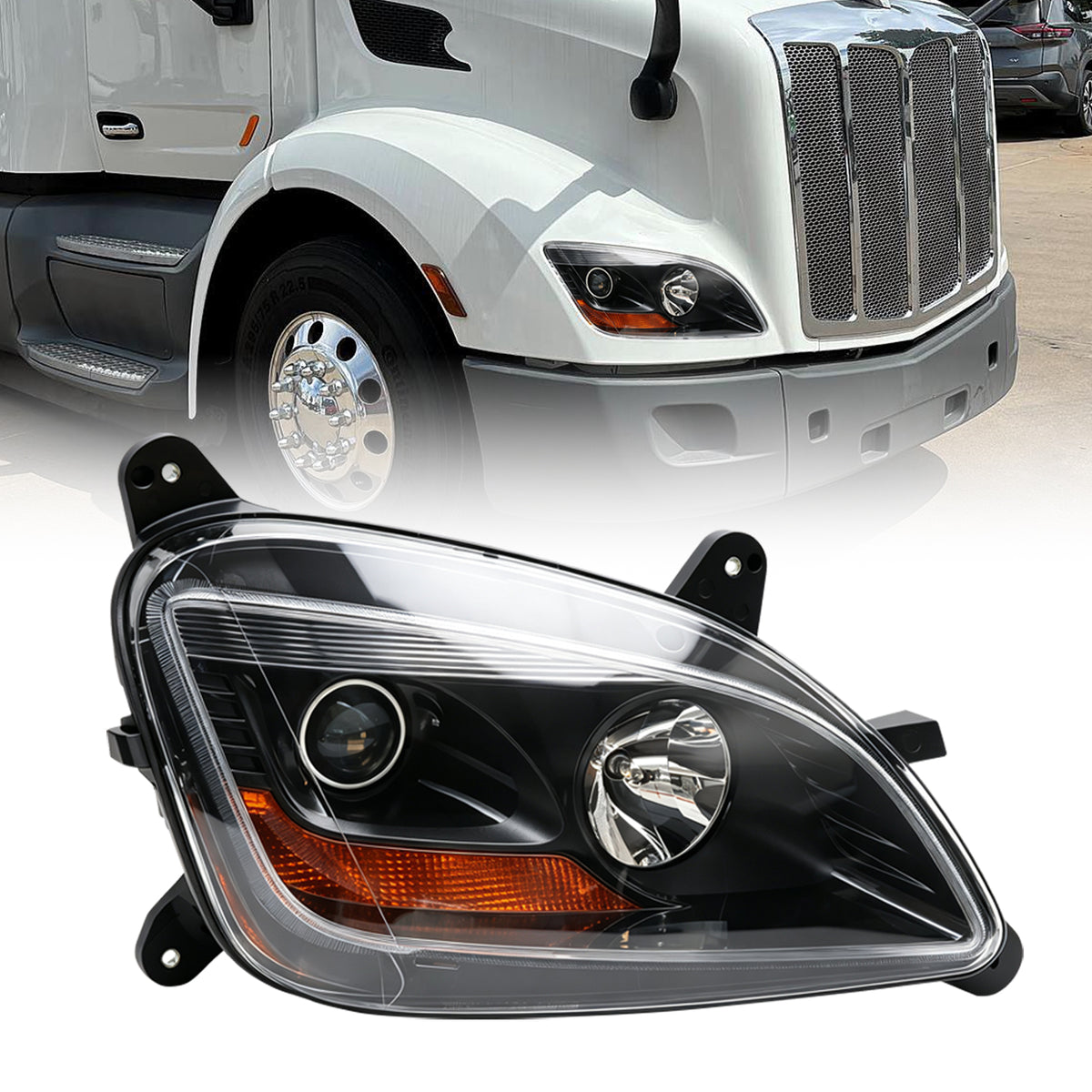 Ensemble de phares halogènes compatible avec Peterbilt 579 587