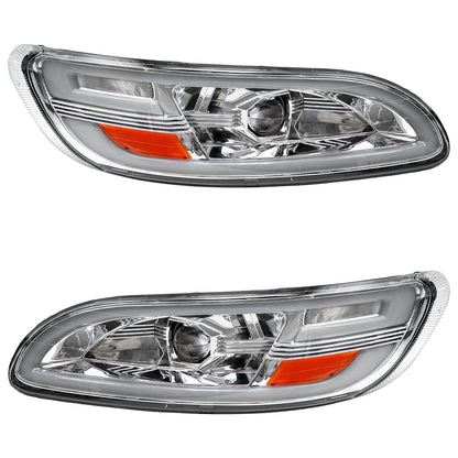 LED Chrome Headlights Assembly fit for Peterbilt 386/387/382/384 2005-2016